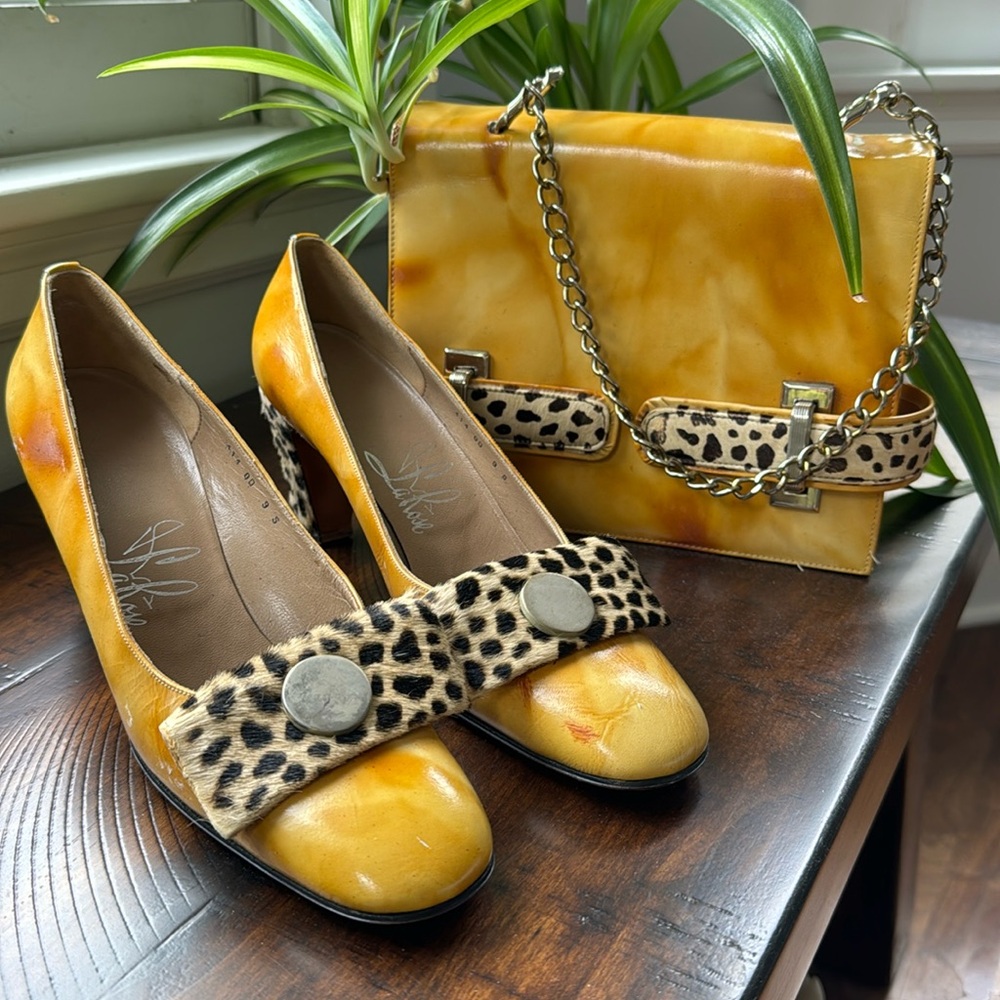 Vintage matching purse and heels Size 9